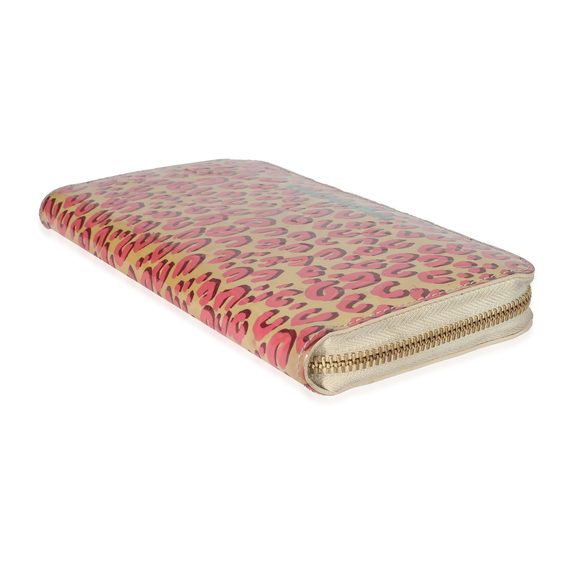 LV x Stephen Sprouse Blanc Corail Monogram Vernis Leopard Zippy Wallet - Picture 5 of 6